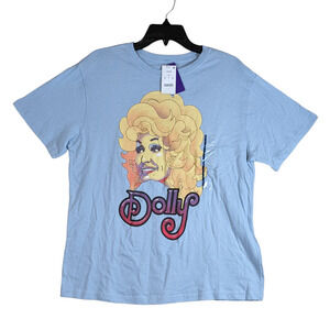 Dolly Parton Graphic TShirt Womens Large‎ Short Sleeve Crew Casual Top Band Tee